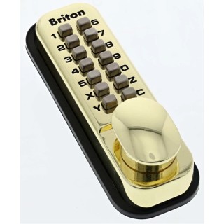 Briton Brass Mechanical Polished Code Lock for Doors 35mm to 60mm Thickness 9160.PB