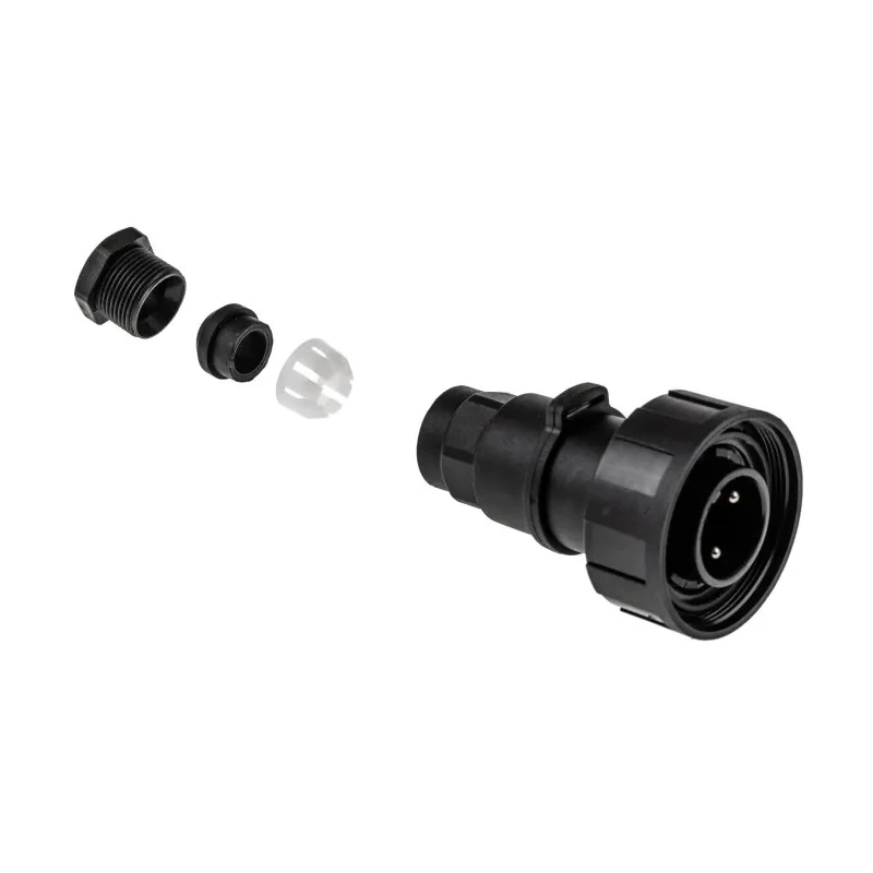 Bulgin Circular Connector Standard Buccaneer Series 2 Contacts Male Plug Cable IP68 250V 12A PX0736/P