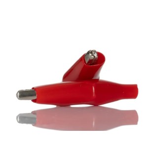 RS PRO Red Insulated Crocodile Clip Nickel Plated Steel Contact 5A 8mm Jaw Opening 483-843