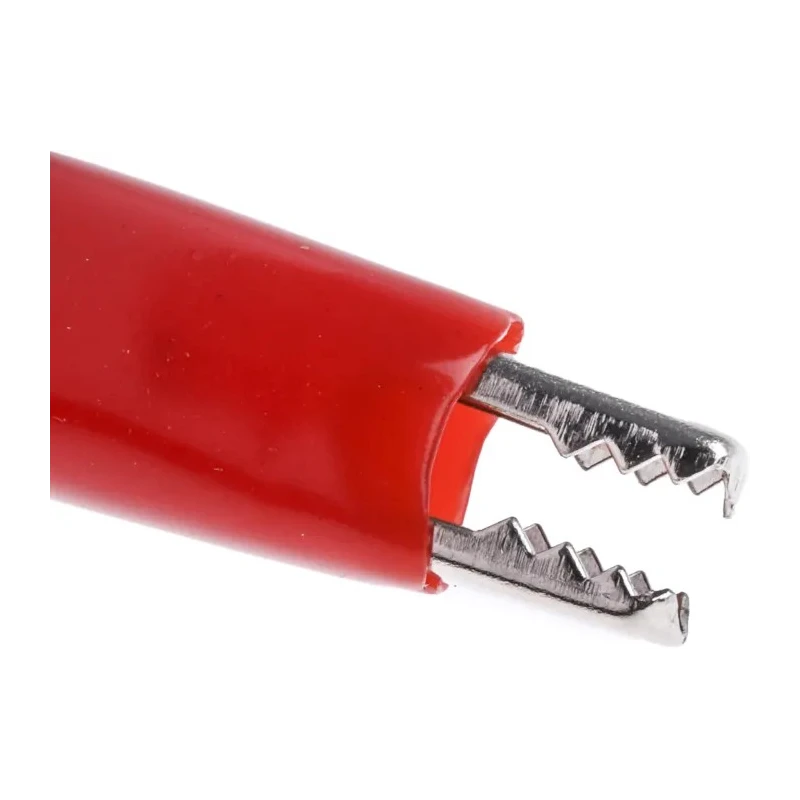 RS PRO Red Insulated Crocodile Clip Nickel Plated Steel Contact 5A 8mm Jaw Opening 483-843