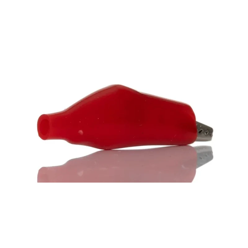 RS PRO Red Insulated Crocodile Clip Nickel Plated Steel Contact 5A 8mm Jaw Opening 483-843