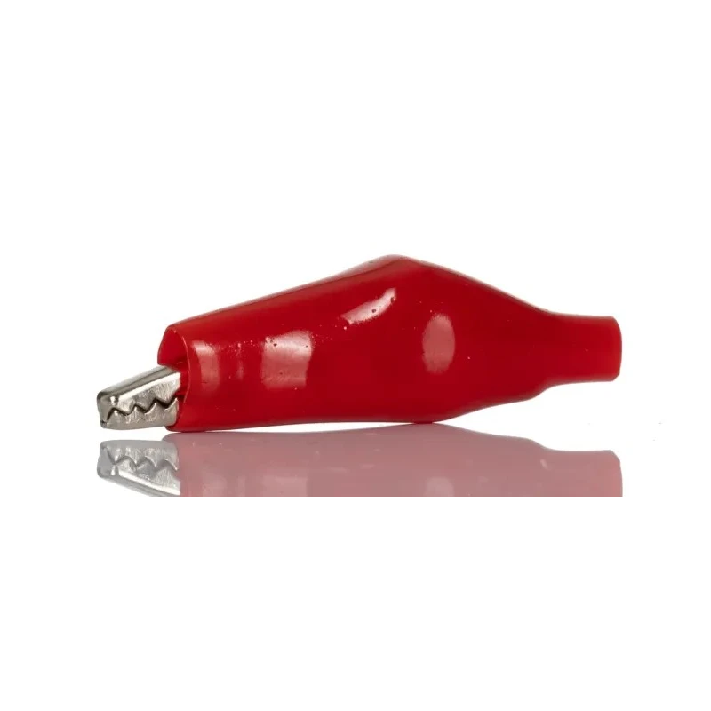 RS PRO Red Insulated Crocodile Clip Nickel Plated Steel Contact 5A 8mm Jaw Opening 483-843