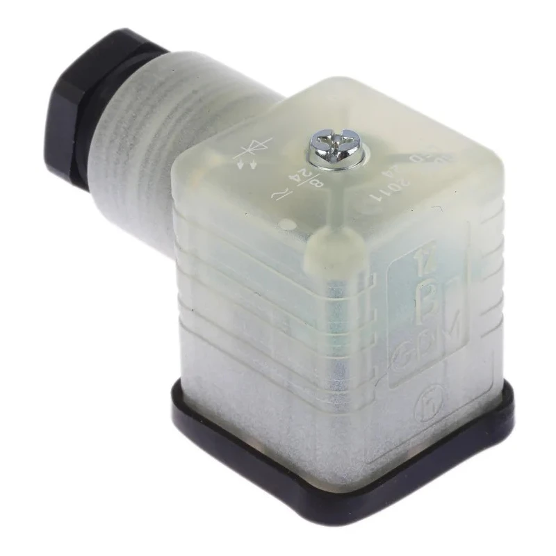 Hirschmann GDML 2P+E DIN 43650 A Solenoid Valve Connector Indicator Light 24V dc 8A 935980205 RS GDML 2011 LED 24 SCHWARZ