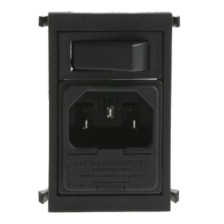 Bulgin C14 Straight Snap-in IEC Connector Female, 250V, 10A, Fuse Size 5 x 20 mm BZV01/Z0000/01