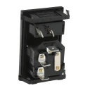 Bulgin C14 Straight Snap-in IEC Connector Female, 250V, 10A, Fuse Size 5 x 20 mm BZV01/Z0000/01