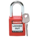 Brady Key Steel, Nylon Security Padlock Weatherproof 6.35 mm Shackle Diameter 38mm Body 051339