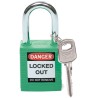 RS PRO Steel and Nylon Weatherproof Key Security Padlock 6.35 mm Shackle Diameter 38 SFTY PADLOCK STEEL 38MM SHA GREEN 6/PAC