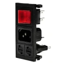 Bulgin C14 Straight Snap-in IEC Connector 250V Voltage 10A Current Fuse Size 5 x 20 mm BZV03/Z0000/06