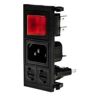 Bulgin C14 Straight Snap-in IEC Connector 250V Voltage 10A Current Fuse Size 5 x 20 mm BZV03/Z0000/06