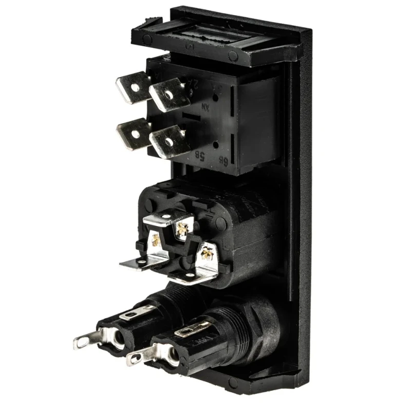 Bulgin C14 Straight Snap-in IEC Connector 250V Voltage 10A Current Fuse Size 5 x 20 mm BZV03/Z0000/06