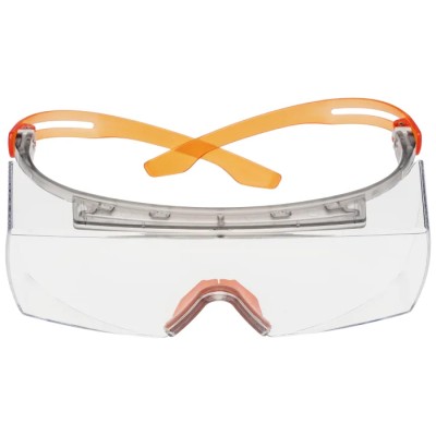 3M Over Spectacles with Orange Frame and Clear Polycarbonate Lenses, ANSI Z87.1-2015 Compliant SF3701SGAF-ORG-EU