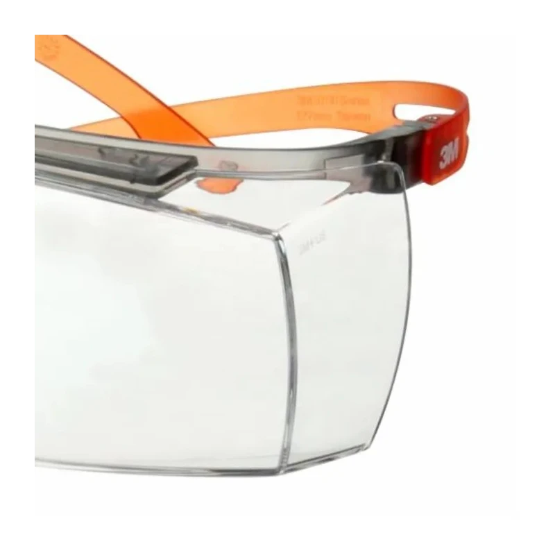 3M Over Spectacles with Orange Frame and Clear Polycarbonate Lenses, ANSI Z87.1-2015 Compliant SF3701SGAF-ORG-EU