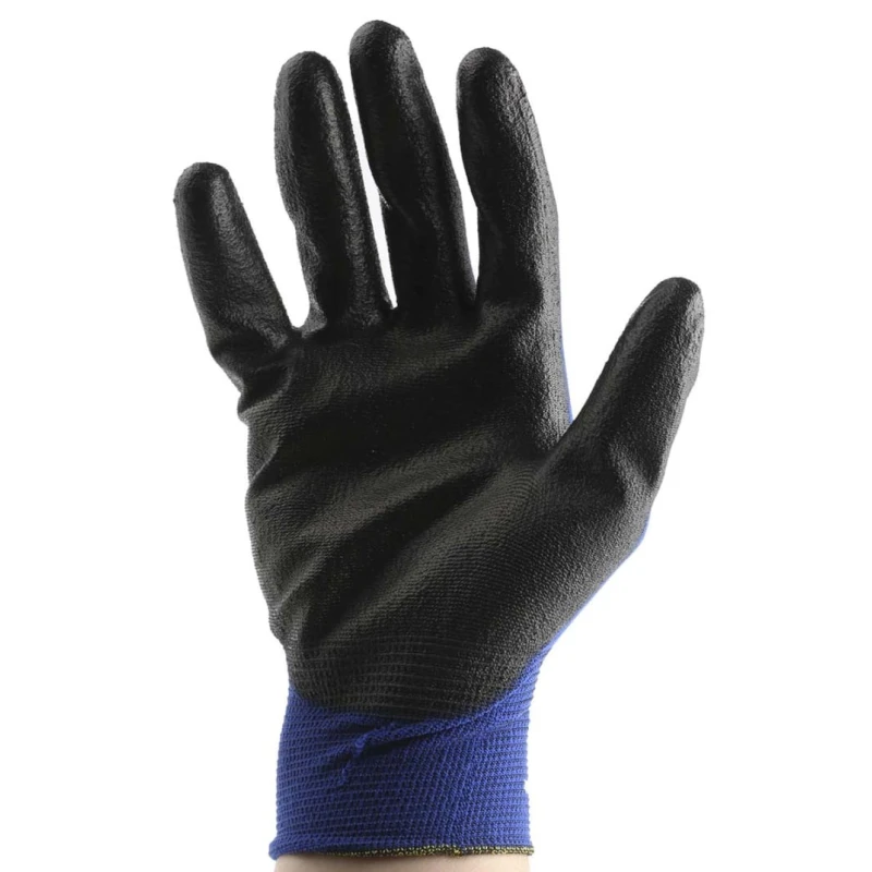 Ansell HyFlex 11-618 Blue Nylon Work Gloves Size 10 Polyurethane Coating 11618100