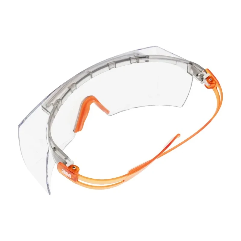 3M Over Spectacles with Orange Frame and Clear Polycarbonate Lenses, ANSI Z87.1-2015 Compliant SF3701SGAF-ORG-EU