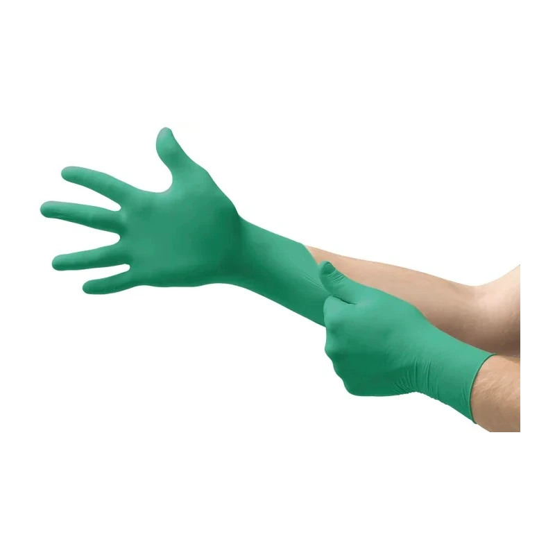 Ansell Green Nitrile Disposable Gloves Size XL 0.12 mm Thickness Chemical Resistant Food Safe Anti-Static 92600100