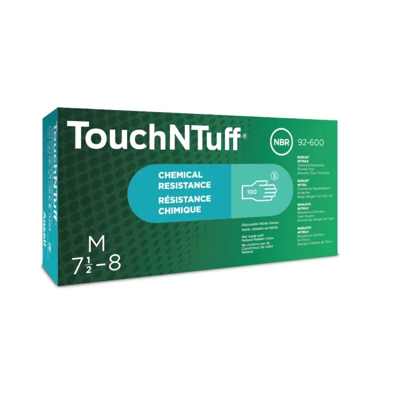 Ansell Green Nitrile Disposable Gloves Size XL 0.12 mm Thickness Chemical Resistant Food Safe Anti-Static 92600100