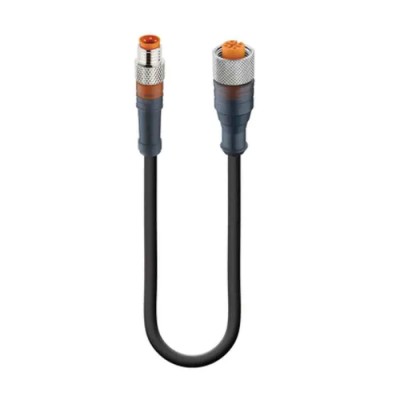 Lumberg Automation Male 3 Way Straight to Female 4 Way M12 Sensor Actuator Cable 600 mm 60V 43687 RSMV 3-RKT 4-3-224/0,6 M