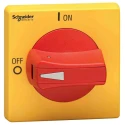 Schneider Electric Red, Yellow Rotary Handle 2.56 in, TeSys Series VLSH2H5RD