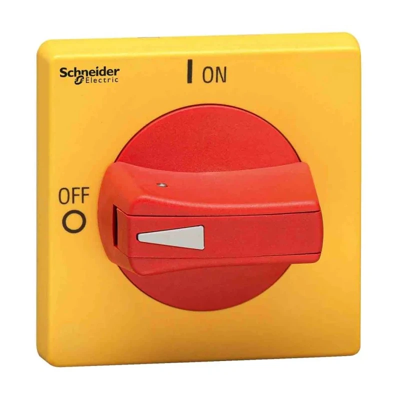 Schneider Electric Red, Yellow Rotary Handle 2.56 in, TeSys Series VLSH2H5RD