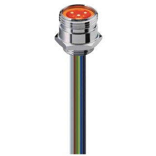 Lumberg Automation Industrial Circular Connector, 7/8 in, 3 Contacts, Male Plug, Front Mount, , Copper Zinc Alloy IP68