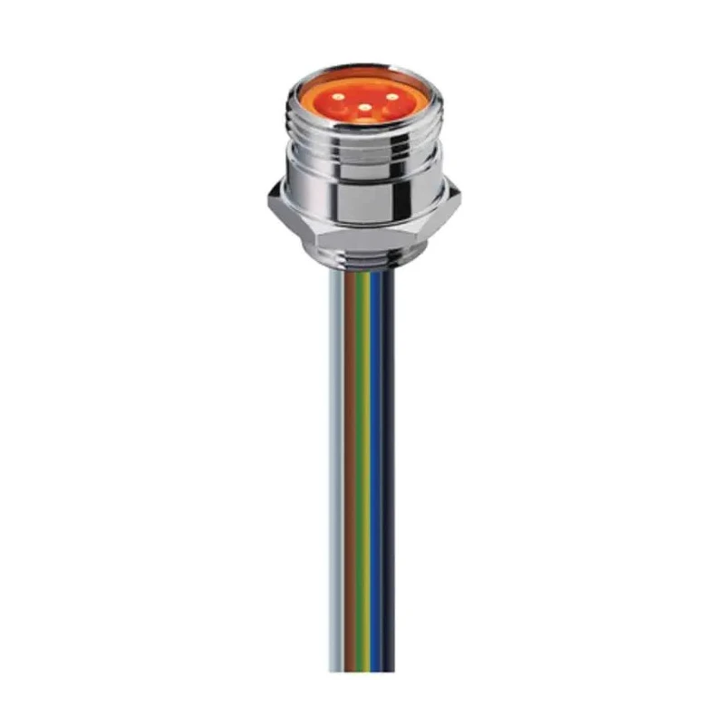 Lumberg Automation Industrial Circular Connector, 7/8 in, 3 Contacts, Male Plug, Front Mount, , Copper Zinc Alloy IP68