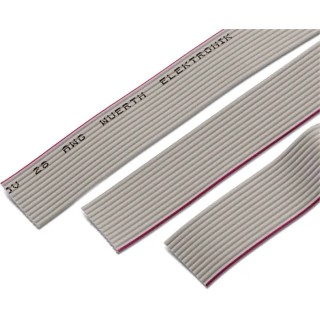 Wurth Elektronik WR-CAB Series Ribbon Cable Flat Ribbon 1.27 mm Pitch 14 Conductors 1 m Length 300V 28AWG 63911415521CAB