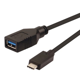 Roline USB 3.0 Female USB Type C to Female USB Type A Cable Black 150mm 11.02.9030-10