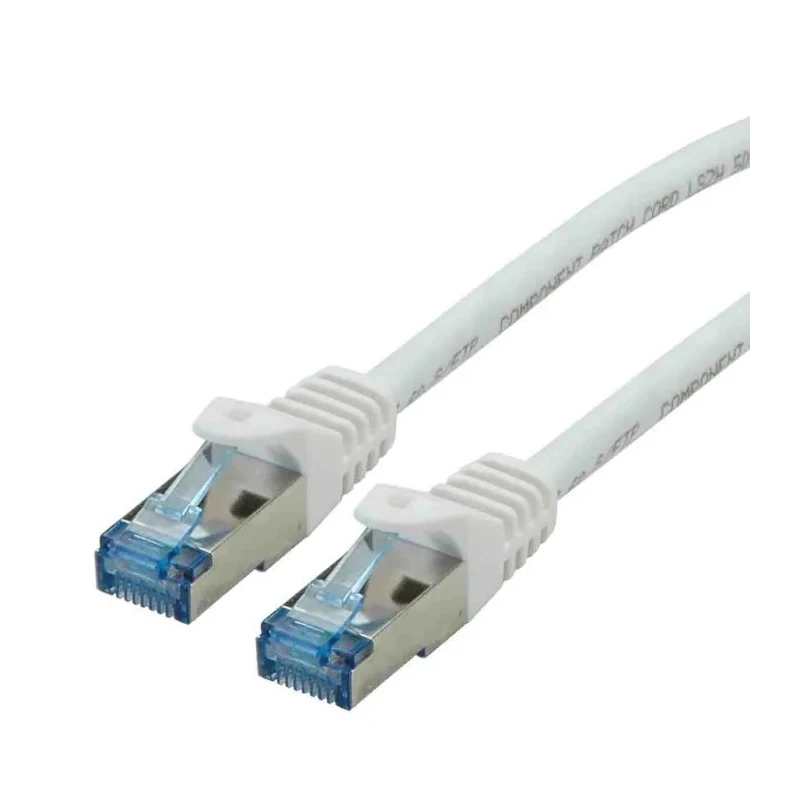 Roline Cat6a Shielded Screened Ethernet Cable 8 Core, White, 1 m, Low Smoke Zero Halogen Cat6a