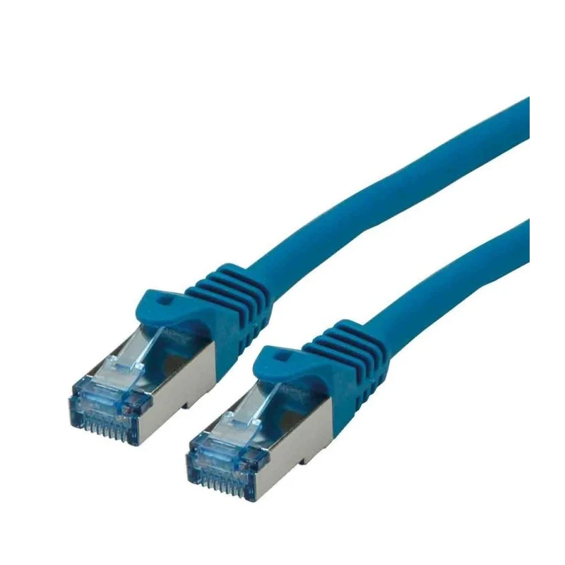Roline Cat6a Shielded Screened Ethernet Cable 8 Core Blue 2 m Low Smoke Zero Halogen Cat6a