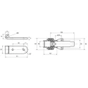 Savigny Stainless Steel Lockable Spring Loaded Toggle Latch 185 mm x 50 mm x 18 mm 42003 IB