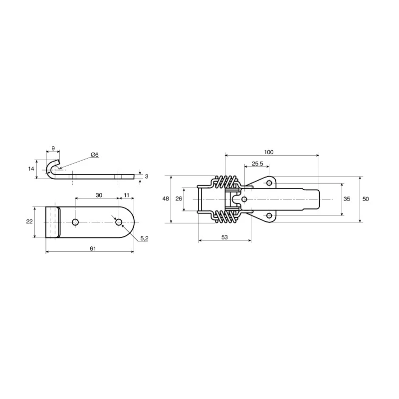Savigny Stainless Steel Lockable Spring Loaded Toggle Latch 185 mm x 50 mm x 18 mm 42003 IB