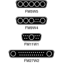 FCT from Molex FM 21 Way Straight Panel Mount D-Sub Connector Female FM21WA4S-K121 / 1731070068