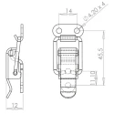 RS PRO Stainless Steel Draw Latch 50 mm Length 22 mm Width 12 mm Depth 245N Operating Tension 197-4126