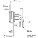 FCT from Molex FM 17 Way Right Angle Through Hole D-Sub Connector with Plain Universal Float FM17W2P5-K120 / 1731070191