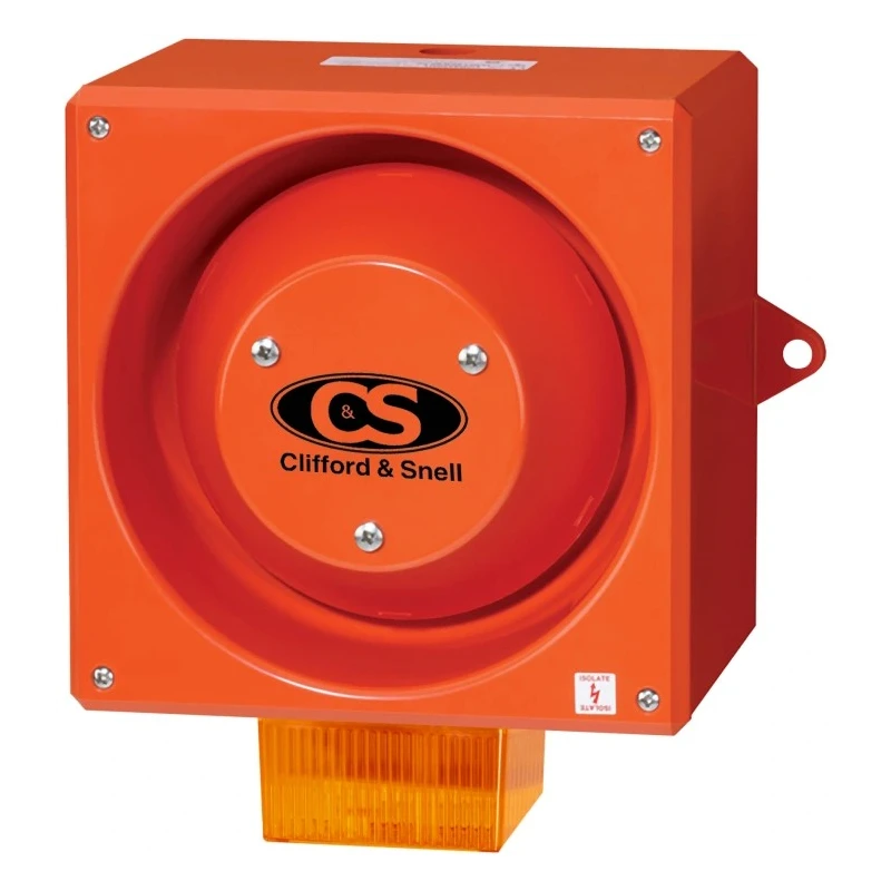 Clifford & Snell YL80 Series Amber Beacon-Sounder Combination 24V DC, 117dB, IP66, Electronic Xenon Strobe YL80/D50/A/RF/WR