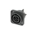 Neutrik 16A 250V Mains Socket Black Panel Mount Polyamide NAC3FPX-TOP