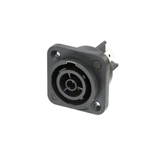 Neutrik 16A 250V Mains Socket Black Panel Mount Polyamide NAC3FPX-TOP