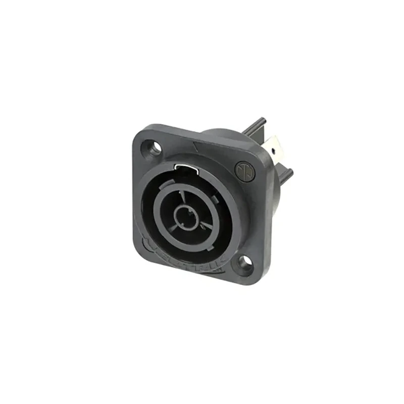 Neutrik 16A 250V Mains Socket Black Panel Mount Polyamide NAC3FPX-TOP