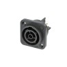 Neutrik 16A 250V Mains Socket Black Panel Mount Polyamide NAC3FPX-TOP