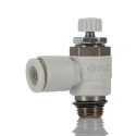 SMC Threaded Series Exhaust Flow Regulator, Inlet Male Threaded UNF 1/8 in Outlet Male UNF 1/8 in AS2201F-U01-06
