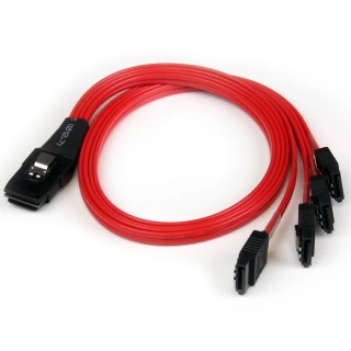 StarTech.com Male Mini SAS to Female Straight SATA Cable, 500mm SAS8087S4R50