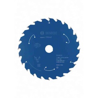 Bosch Circular Saw Blade 160mm Diameter Carbide 24 Teeth Alternate Top Bevel 20mm Arbor 10° Rake Angle 2608902145