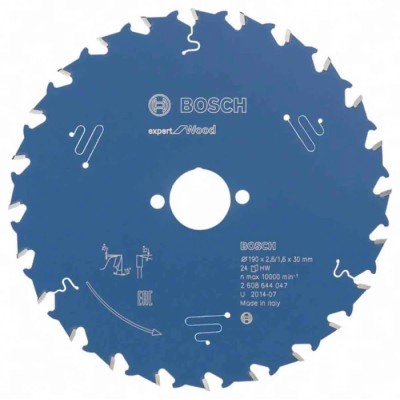 Bosch Circular Saw Blade Wood Cutting 190mm Diameter 24 Teeth Alternate Top Bevel 2608644047