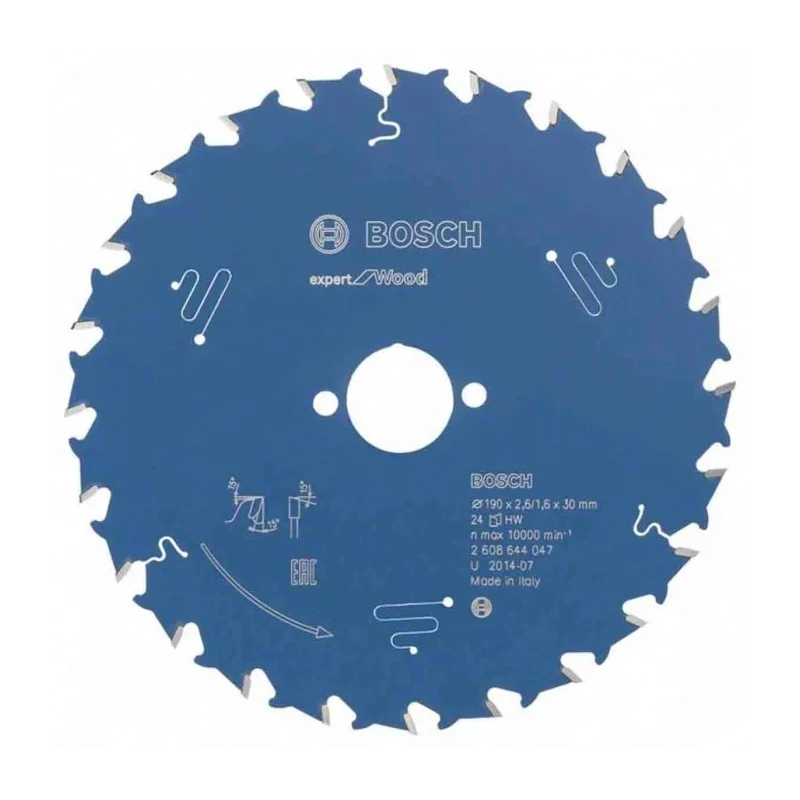 Bosch Circular Saw Blade Wood Cutting 190mm Diameter 24 Teeth Alternate Top Bevel 2608644047