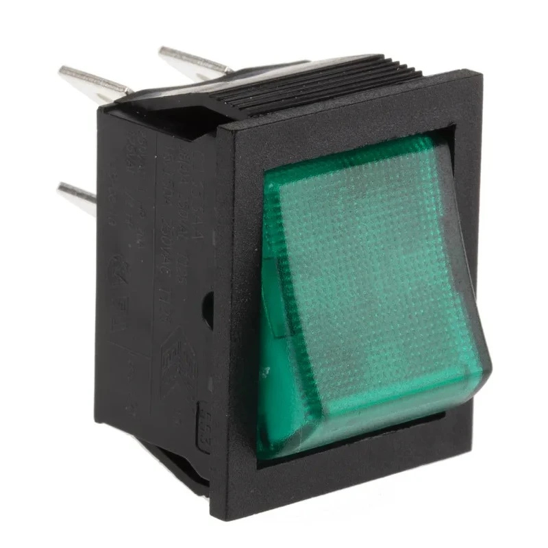 Arcolectric (Bulgin) Ltd Illuminated DPST On-Off Rocker Switch Panel Aluminium Housing 16A C1353AANAC