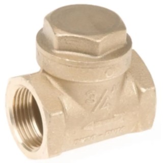 RS PRO Brass Threaded BSP Single Check Valve 3/4 in, 16 bar 486-215