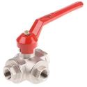 RS PRO Brass Threaded Ball Valve BSPP 40 bar, Aluminium Handle, 2 in Inlet Port, 3/8 in Outlet Port 486-255