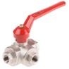 RS PRO Brass Threaded Ball Valve BSPP 40 bar, Aluminium Handle, 2 in Inlet Port, 3/8 in Outlet Port 486-255
