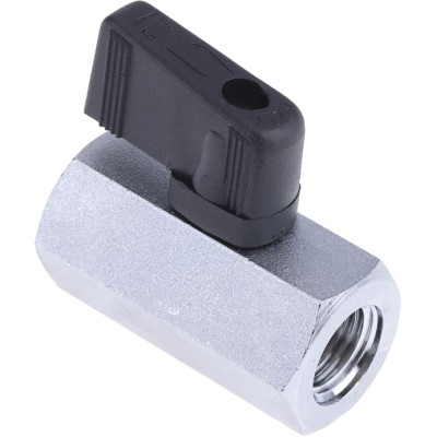 RS PRO Chrome Plated Brass Hydraulic Ball Valve ISO 228, 1/4 in Port Size, 30 bar Pressure, Brass Ball 486-277