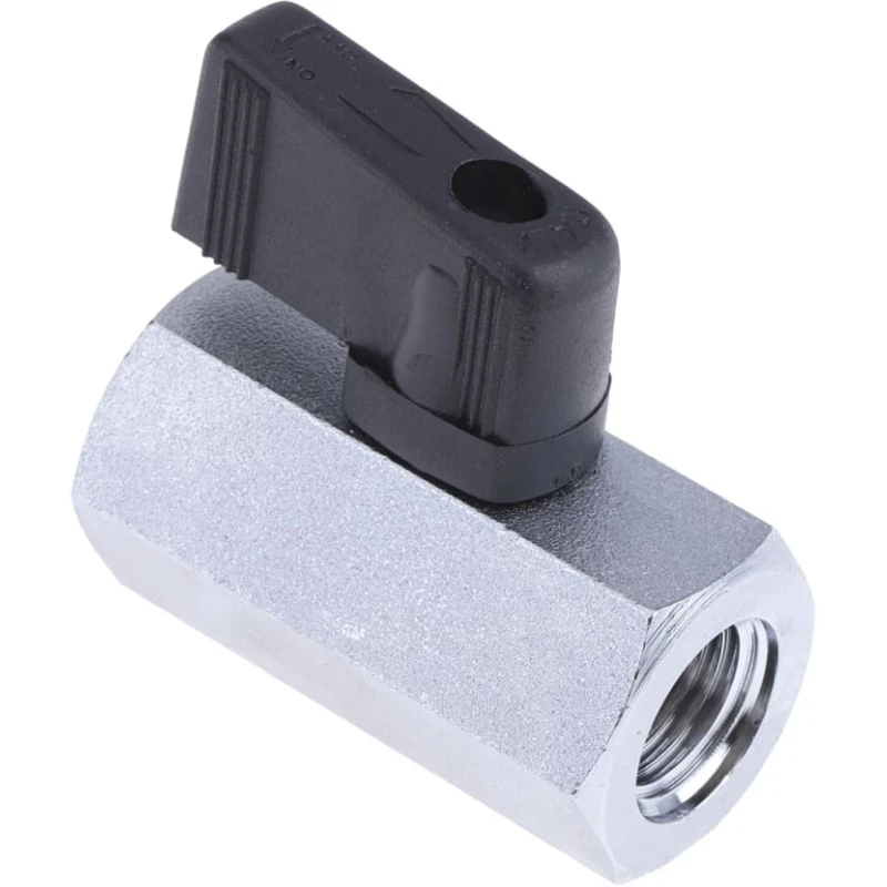RS PRO Chrome Plated Brass Hydraulic Ball Valve ISO 228, 1/4 in Port Size, 30 bar Pressure, Brass Ball 486-277
